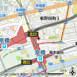 京橋出汁居酒屋 うどんと酒とお出汁と、周辺の地図