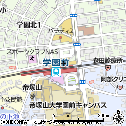 三井住友銀行学園前支店 ＡＴＭ周辺の地図