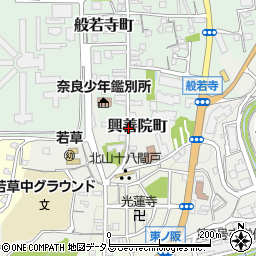 奈良県奈良市興善院町周辺の地図