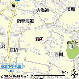 愛知県田原市浦町安エ周辺の地図