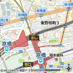 甲南チケット京橋店周辺の地図