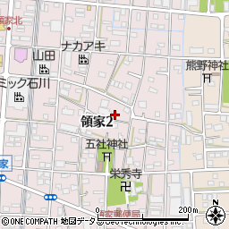 静岡県浜松市中央区領家2丁目周辺の地図