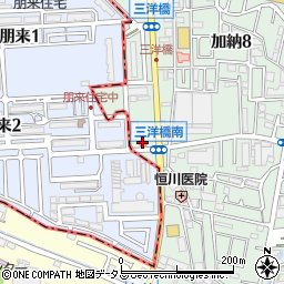 大阪府営大東朋来住宅集会所周辺の地図