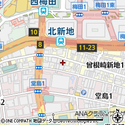 一鶴西梅田店周辺の地図
