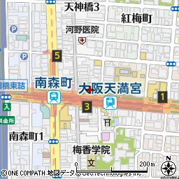 松屋南森町駅前店周辺の地図