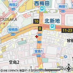 キャッシングエイワ梅田店周辺の地図