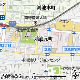 大阪府東大阪市鴻池元町周辺の地図