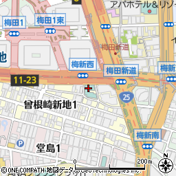 ホテルモントレルフレール大阪　宿泊予約周辺の地図