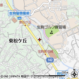 大和信用金庫生駒支店周辺の地図