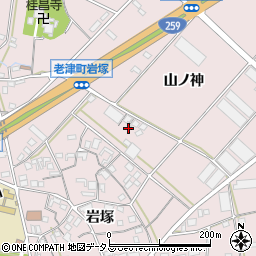 愛知県豊橋市老津町岩塚周辺の地図