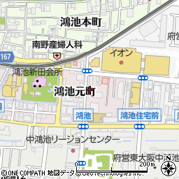 大阪府東大阪市鴻池元町10-46周辺の地図