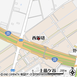 愛知県豊橋市野依町西新切周辺の地図