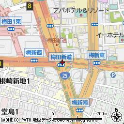 梅田新道周辺の地図