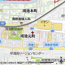 大阪府東大阪市鴻池元町10-47周辺の地図