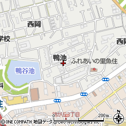 兵庫県明石市魚住町（鴨池）周辺の地図