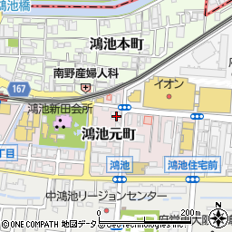 紀陽銀行鴻池新田支店 ＡＴＭ周辺の地図