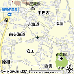 愛知県田原市浦町寺海道7周辺の地図