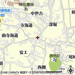 愛知県田原市浦町寺海道4周辺の地図