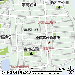 岡山県岡山市北区津高台周辺の地図