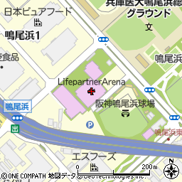 Ｌｉｆｅ　ｐａｒｔｎｅｒ　Ａｒｅｎａ（兵庫県立総合体育館）周辺の地図