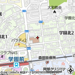 奈良西郵便局駐車場周辺の地図