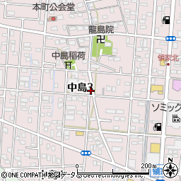 静岡県浜松市中央区中島3丁目周辺の地図