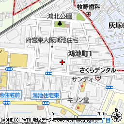 大阪府東大阪市鴻池町周辺の地図