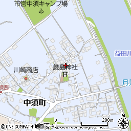 益田中須簡易郵便局周辺の地図