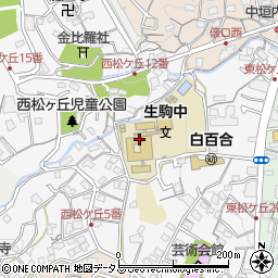 生駒市立生駒中学校周辺の地図