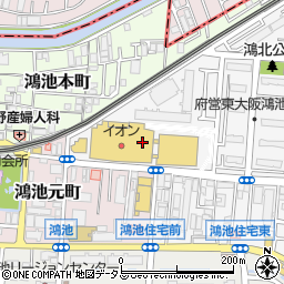 イオン鴻池店周辺の地図