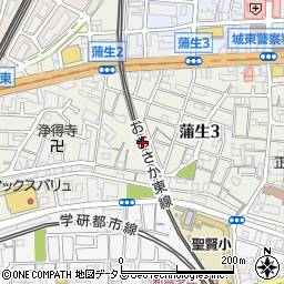 大阪府大阪市城東区蒲生周辺の地図