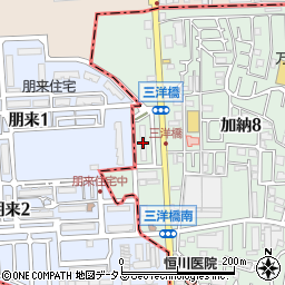 大阪府営大東朋来住宅加納第５０棟周辺の地図