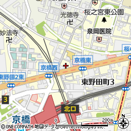 牛角 京橋駅前店周辺の地図