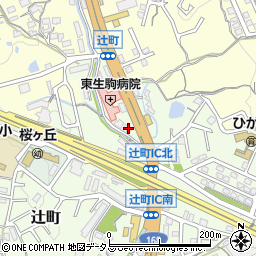 奈良県生駒市辻町55周辺の地図