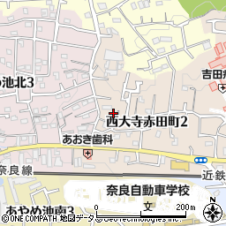 奈良県奈良市西大寺赤田町2丁目7-2周辺の地図