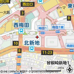 ウインザーラケットショップ梅田店周辺の地図