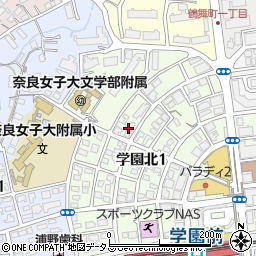 学園前寮周辺の地図