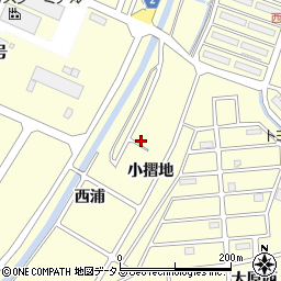 愛知県田原市浦町西浦周辺の地図