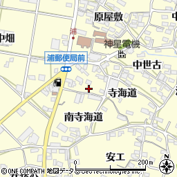 愛知県田原市浦町寺海道36周辺の地図