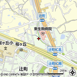 奈良県生駒市辻町65周辺の地図
