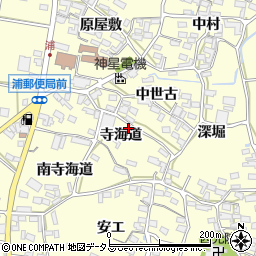 愛知県田原市浦町寺海道25周辺の地図