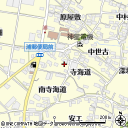 愛知県田原市浦町周辺の地図