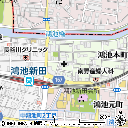 パーキング鴻池周辺の地図