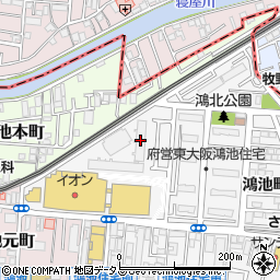 ライオンズ鴻池新田周辺の地図