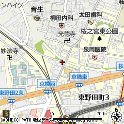大阪府大阪市都島区東野田町5丁目周辺の地図