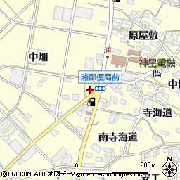 愛知県田原市浦町中畑221周辺の地図