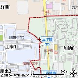 朋来東周辺の地図