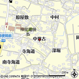 愛知県田原市浦町中世古周辺の地図
