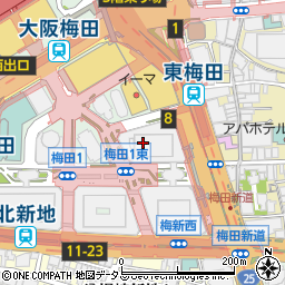 ボディッシュ　大阪駅前第４ビル店周辺の地図