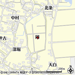 愛知県田原市浦町岡周辺の地図